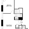 Floor plan: 1Bed 1 Bath