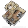 Floor plan: 1 Bed, 1 Bath