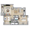 Floor plan: 2 Bed 1.5 Bath