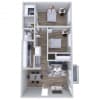 Floor plan: Two Bedroom/One Bath