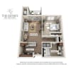 Floor plan: 1 Bed/1 Bath | A1