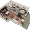 Floor plan: 1 BR Designer Courtyard