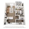 Floor plan: One-Bedroom 1A