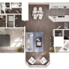 Floor plan: 1 Bed, 1 Bath B