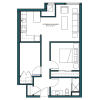 Floor plan: 1 Bed/1 Bath Den-B2A
