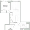 Floor plan: 1 Bed/1 Bath Den - Alula - B01