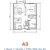 Floor plan: 1x1