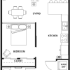 Floor plan: U6 Open One Bed