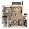 Floor plan: 1 Bedroom, 1 Bathroom