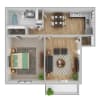 Floor plan: One Bed, One Bath Large
