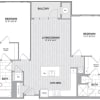 Floor plan: 2 BED 2 BATH - 1,102