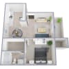 Floor plan: 1 Bed 1 Bath