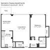 Floor plan: 1BR 1BA (835sf)