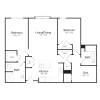 Floor plan: Two Bedroom/Two Bath (2K-J-A) Den