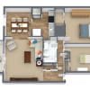 Floor plan: 2 Bedroom  1 Bath