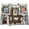 Floor plan: 2 Bed, 2 Bath A