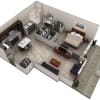 Floor plan: 1 BR Designer Courtyard