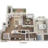 Floor plan: A3R - 1x1 with Den