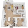 Floor plan: A2 | 1 Bed | 1 Bath