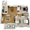 Floor plan: 2 Bedroom, 2 Bathroom