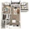 Floor plan: AF1D-918sf-Upgrade