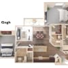 Floor plan: van Gogh -  2 Bedrooms 2.5 Baths