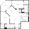 Floor plan: 2x2 B4