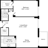 Floor plan: 1 Bedroom W