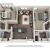 Floor plan: TWO BEDROOM | TWO BATH B3.2