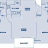 Floor plan: 2 Bedroom/ 2 Bath