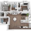 Floor plan: Two Bedroom B2B