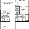 Floor plan: 1 Bedroom 1 Bath + Den - AD1 Affordable 60%