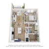 Floor plan: The Manteo 1BD 1BA