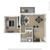 Floor plan: 1 Bed 1 Bath A3