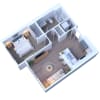 Floor plan: 1 Bedroom 1 Bath 555 sqft