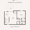 Floor plan: 1 BR | 1 BA | Blaire 791 SF