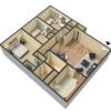 Floor plan: 3 Bedroom 1.5 Bathroom Upgrade