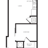 Floor plan: 1 Bed/1 Bath-A01 Modern