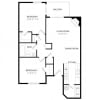 Floor plan: Two Bedroom One bath