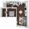 Floor plan: 1 Bed/1 Bath-C6