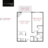 Floor plan: The Shadows - One Bedroom with Corner Fireplace