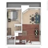 Floor plan: 1BR/1BA A
