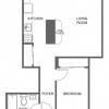 Floor plan: Renovated 1 Bed, 1 Bath D