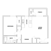Floor plan: 1x1 680 sqft - Upgraded