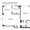 Floor plan: 1BR 1BA (785sf)