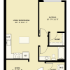 Floor plan: 1 Bedroom 1 Bath Den B11