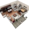 Floor plan: 1 BR Grand Courtyard