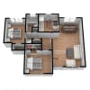 Floor plan: 2 Bedrooms 1 Bathroom