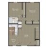 Floor plan: 2 Bed x 1 Bath