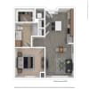 Floor plan: A01 - 1 bed/1 bath